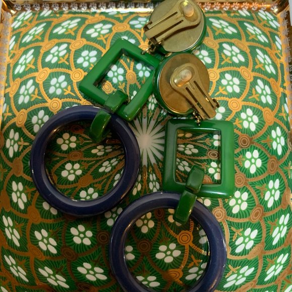 Marni green & blue clip-on earrings - Picture 5 of 5